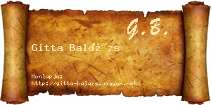 Gitta Balázs névjegykártya